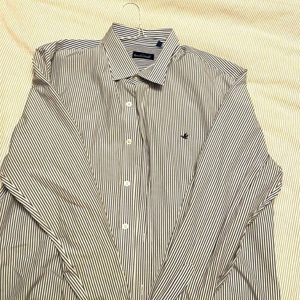 Brooksfield poplin pinstripe button down dress shirt